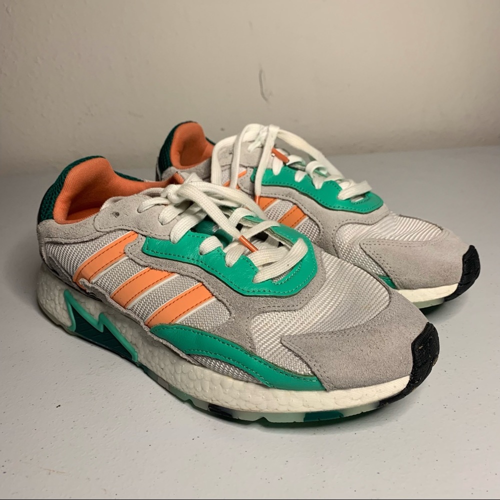 Adidas Men Tresc Run Teal And Orange Sneakers